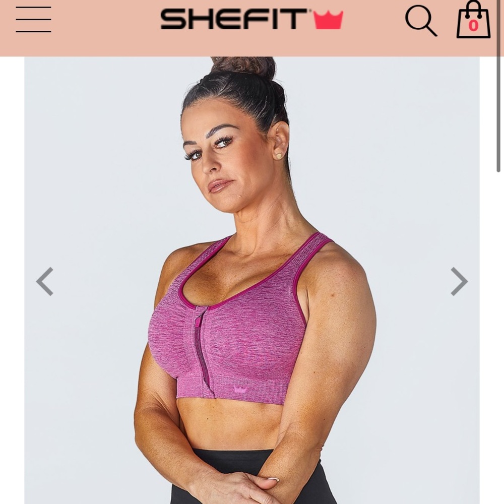 SHEFIT lounge bra in limited edition berry chill